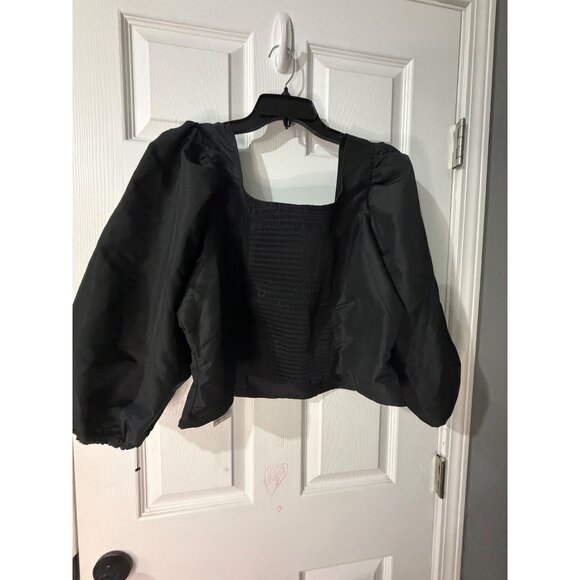 Levi’s Womens Blouse NWT Puff Sleeve Cropped Top Size 2X - Picture 3 of 5